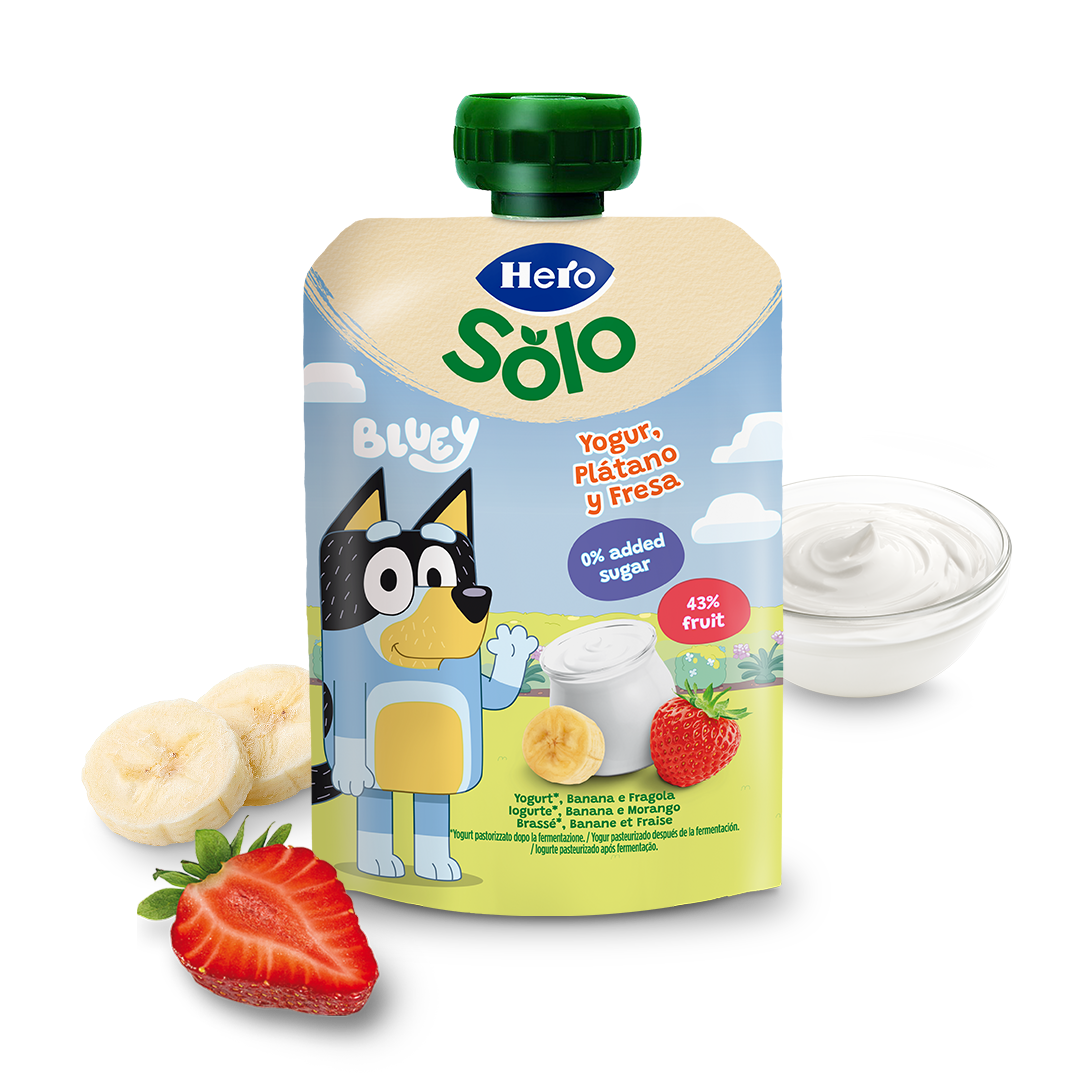 Bolsita Hero Solo Bluey yogurín con plátano y fresa