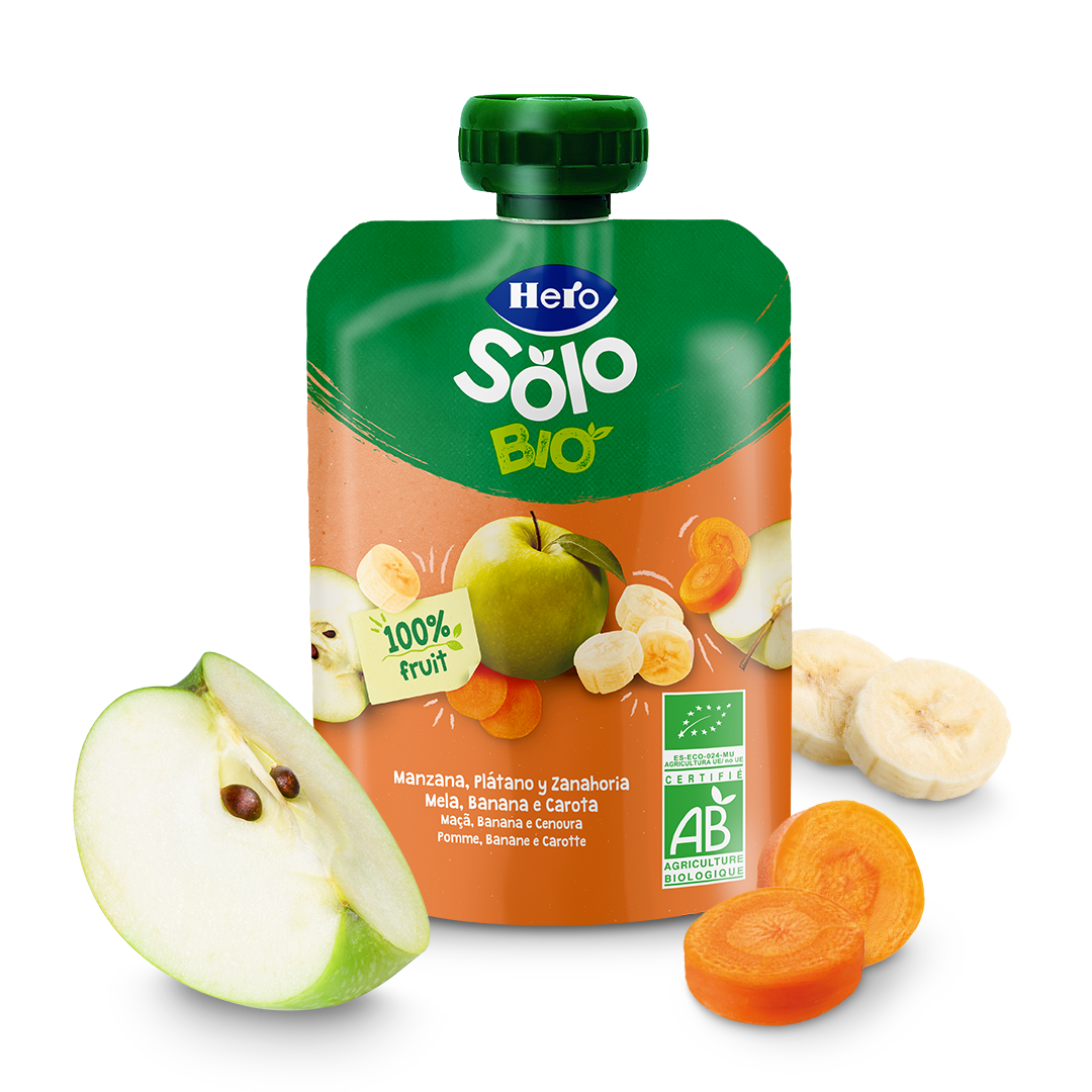 Bolsita Hero Solo Bio manzana, plátano y zanahoria