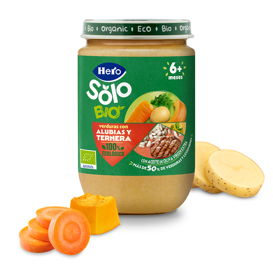Tarrito Hero Solo Bio verduras con alubias y ternera