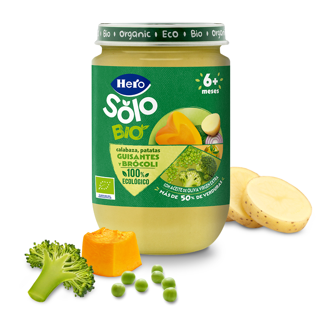 Tarrito Hero Solo Bio calabaza, patata, guisantes y brócoli